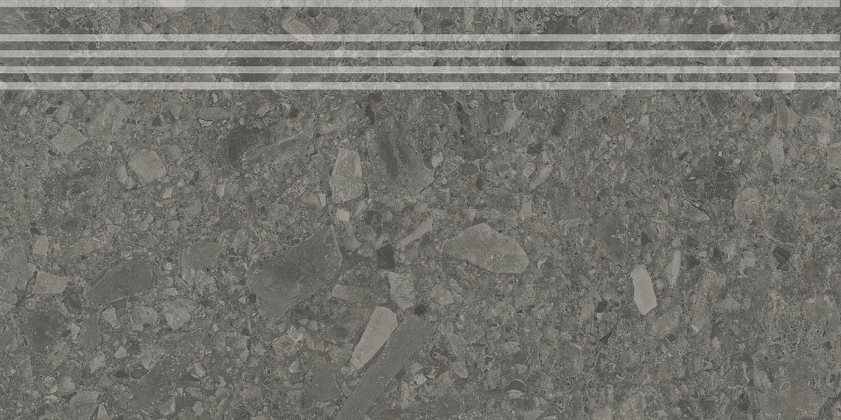Ступень DD606220R\GR Чеппо ди Гре антрацит матовый обрезной 30x60x0,9, Kerama Marazzi (Керама Марацци)
