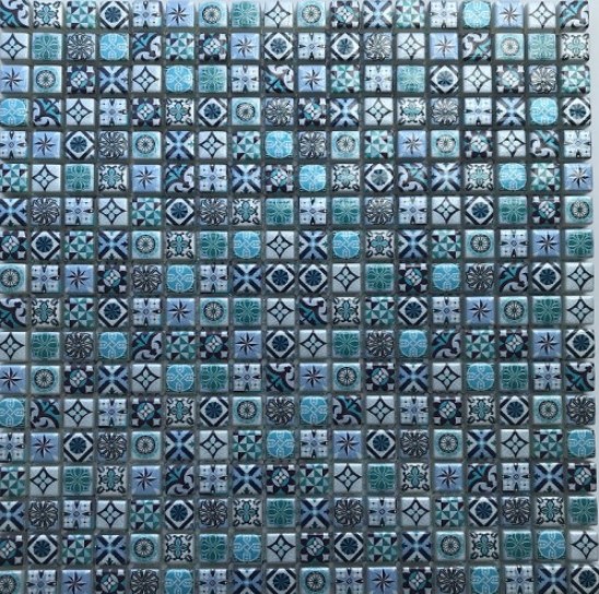  Xindi Blue мозаика стеклянная 30х30, Bonaparte (Бонапарт)