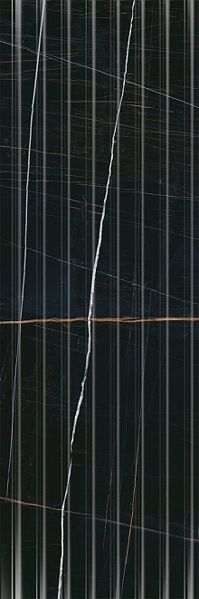 Плитка 14035R Греппи черный структура глянцевый обрезной 40x120x1,2, Kerama Marazzi (Керама Марацци)