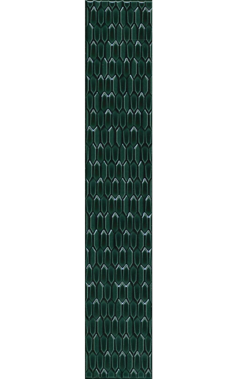 Бордюр LSB001 Левада зеленый темный глянцевый 40x7x0,9, Kerama Marazzi (Керама Марацци)
