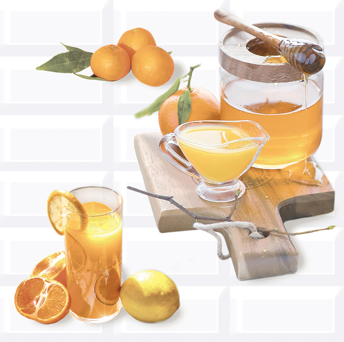  Панно 583012023 Vogue (Вог) Citrus 1 белый 40,5х40,2, Azori (Азори)