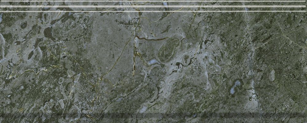 Бордюр BDA026R Серенада зелёный глянцевый обрезной 30x12x1,3, Kerama Marazzi (Керама Марацци)