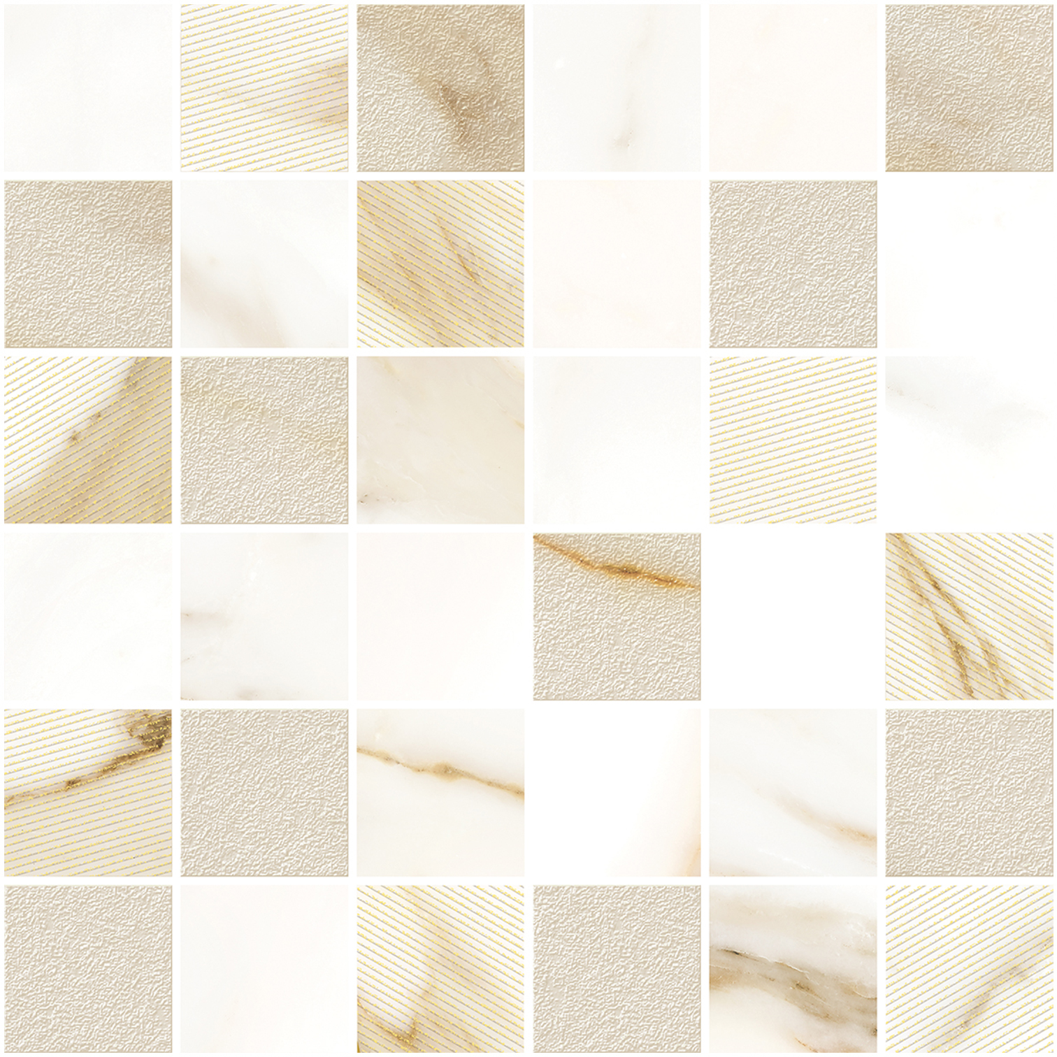  Мозаика 588143001 Calacatta Royal (Калакатта Роял) Mosaic белый 30х30, Azori (Азори)