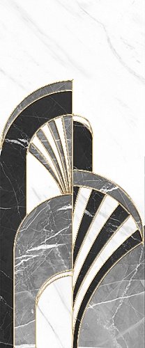 Декор 010300000224 Noir (Нуар) white decor 01 глянцевый 25х60, Gracia Ceramica