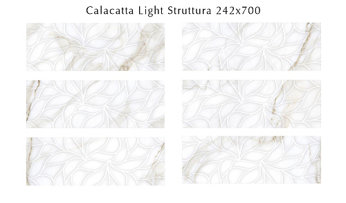 Плитка 506901101 Calacatta (Калакáтта) Light Struttura 24,2х70, Eletto Ceramica (Элетто Керамика)