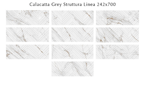 Плитка 509231101 Calacatta Grey (Калакáтта Грэй) Struttura Linea 24,2х70, Eletto Ceramica (Элетто Керамика)