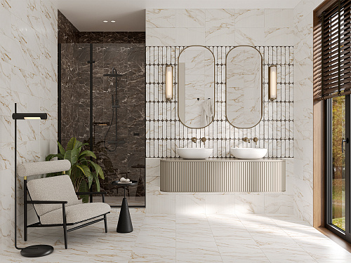 Плитка 010100001554 Капелла бел верх 01 25х40, Gracia Ceramica
