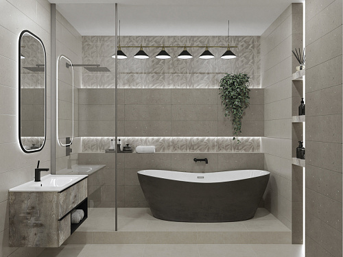 Плитка 00-00108468 Limestone (Лаймстоун) Leaves Crema 24,2х70, Eletto Ceramica (Элетто Керамика)