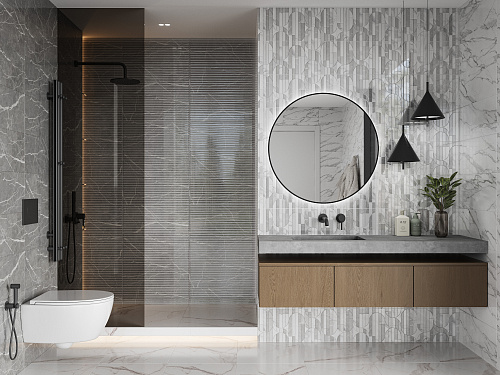 Плитка 010100001531 Modello (Моделло) grey wall 03 25х60, Gracia Ceramica