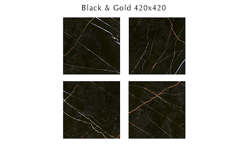 Плитка для пола 508113001 Black & Gold (Блэ́к Энд Го́лд) 42х42, Eletto Ceramica (Элетто Керамика)