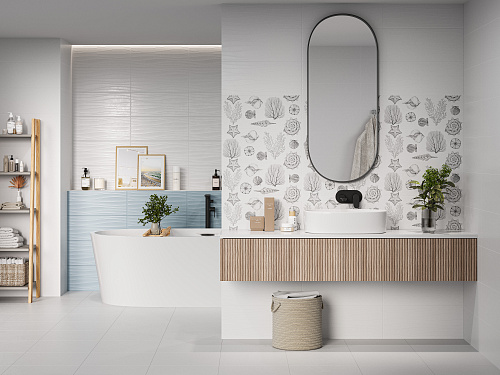 Плитка 010100001536 Aqua (Аква) white wall 01 25х60, Gracia Ceramica