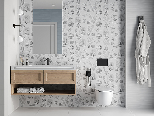 Плитка 010100001536 Aqua (Аква) white wall 01 25х60, Gracia Ceramica