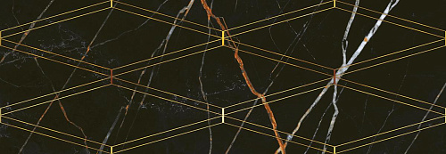 Декор 588112001 Black & Gold (Блэ́к Энд Го́лд) Rombi 24,2х70, Eletto Ceramica (Элетто Керамика)