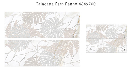 Панно 586482001 Calacatta (Калакáтта) Fern (2 Шт) - 4 Комл 1с 48,4х70, Eletto Ceramica (Элетто Керамика)