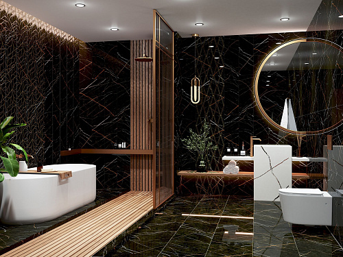 Коллекция плитки Black & Gold (Блэ́к Энд Го́лд) 24,2х70, Eletto Ceramica (Элетто Керамика)