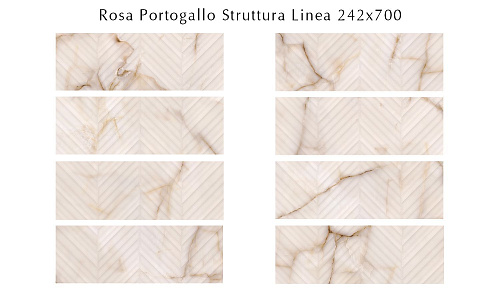 Плитка 509221101 Rosa Portogallo (Ро́за Портогáлло) Struttura Linea 24,2х70, Eletto Ceramica (Элетто Керамика)