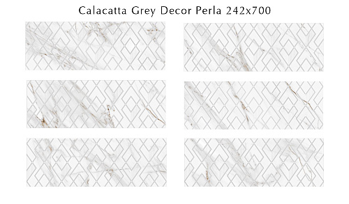 Декор 589122001 Calacatta Grey (Калакáтта Грэй) Perla 24,2х70, Eletto Ceramica (Элетто Керамика)